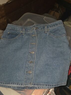 Levi's Blue Button-Front Denim Skirt